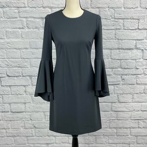 🌸Calvin Klein Long Flounce Sleeve Sheath Dress